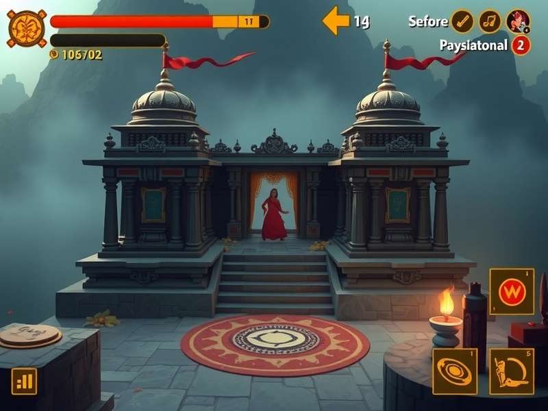 Sacred Puja Expedition gameplay screenshot showing temple exploration